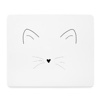 Cat ears muzzle face gift idea - Mouse Pad (horizontal) - white - Front