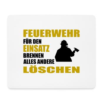 Feuerwehr - Mousepad (Querformat) - Weiß - Vorne