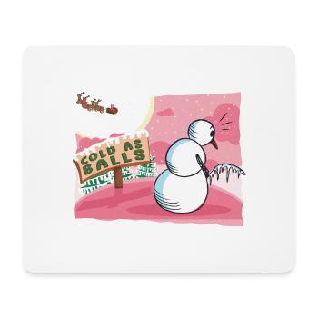 Snowman Cold As Balls Xmas Funny Christmas - Mouse Pad (horizontal) - white - Front