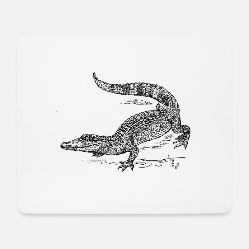 kroko 58 - Mousepad (Querformat) - Weiß