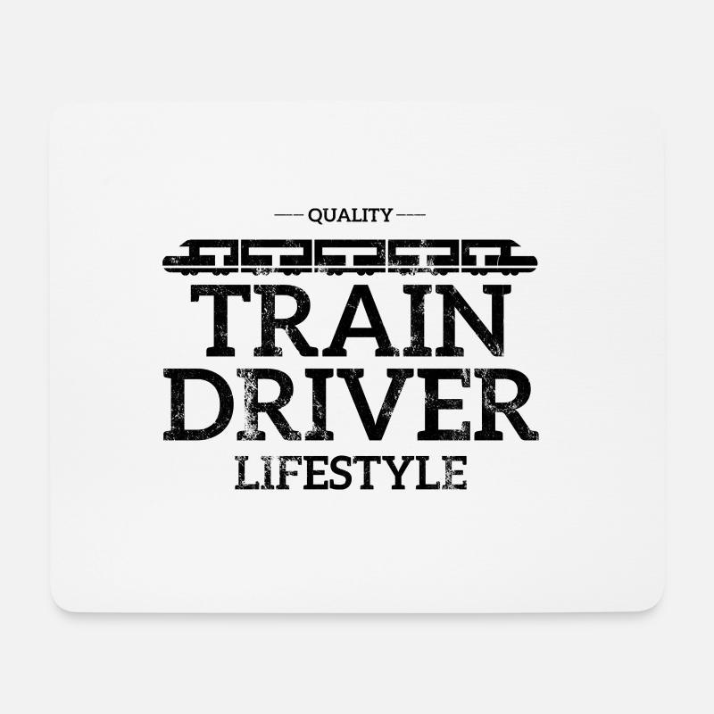 Lokführer, Zugführer, Eisenbahn, U-Bahn, ICE, Zug - Mousepad (Querformat) - Weiß