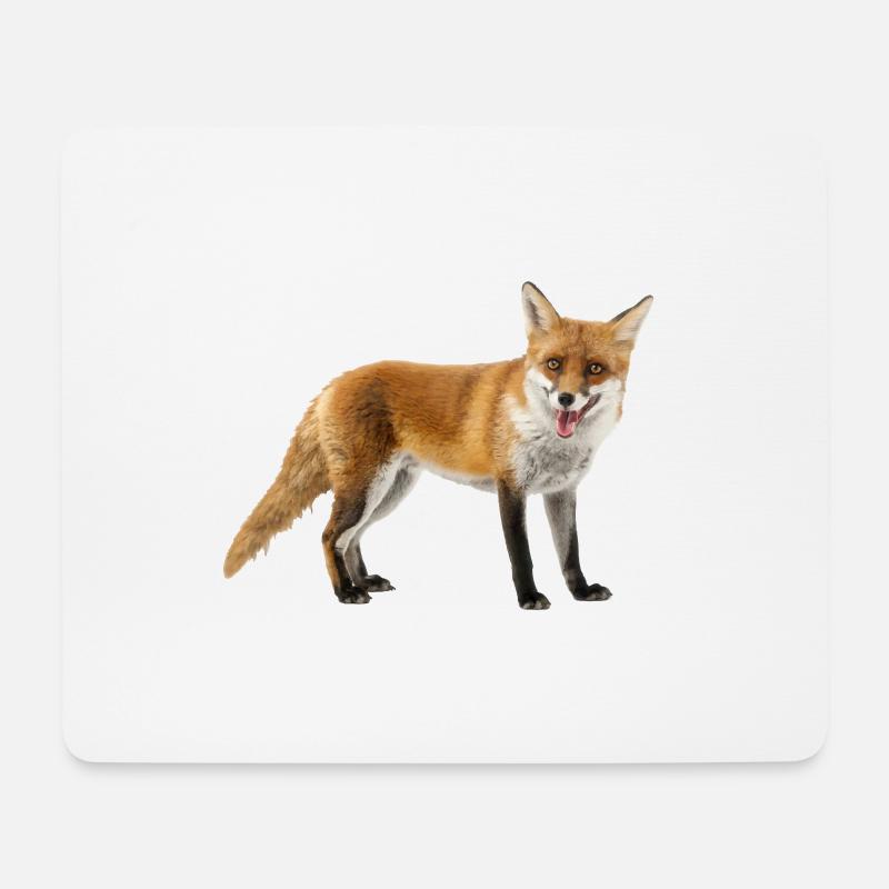 Renard - Tapis de souris (format paysage) - blanc