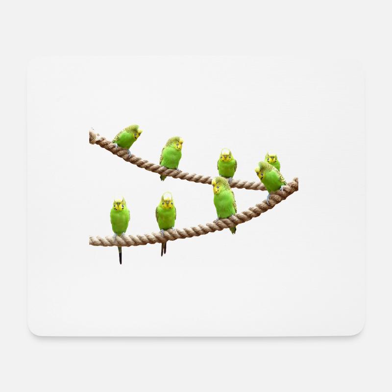 wellensttiche budgie birds voegel - Mousepad (Querformat) - Weiß