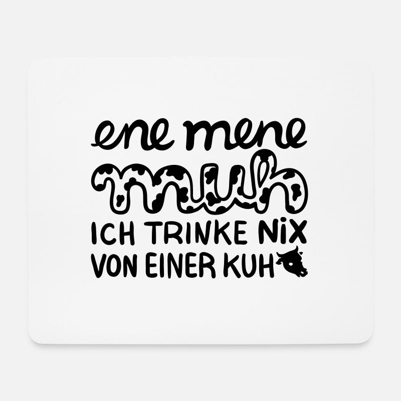 Motto: ich trinke nix von einer Kuh – Geschenkidee - Mousepad (Querformat) - Weiß