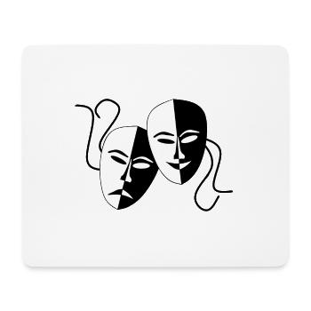 theatermasken - Mousepad (Querformat) - Weiß - Vorne