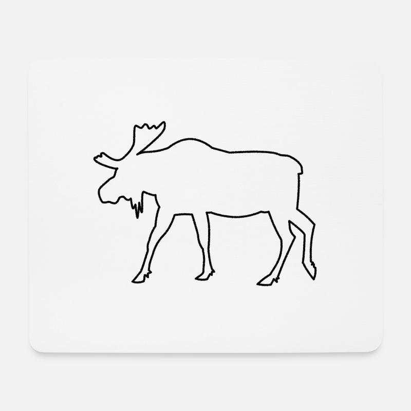 Elch Schweden Reise Urlaub Silhouette Camping - Mousepad (Querformat) - Weiß