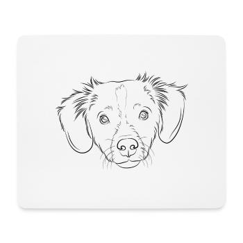Australian Shepherd Puppy Head - Mouse Pad (horizontal) - white - Front