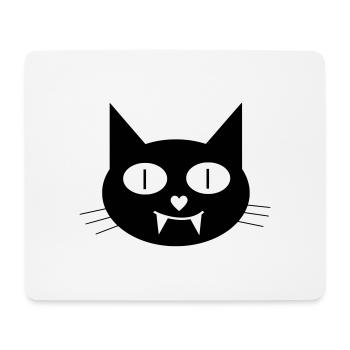 Halloween vampire cat with canines - Mouse Pad (horizontal) - white - Front