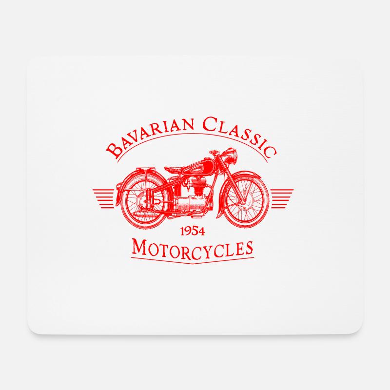 Bavarian Classic Motorcycles - red - Mouse Pad (horizontal) - white