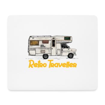 Retro Reisender - Mousepad (Querformat) - Weiß - Vorne