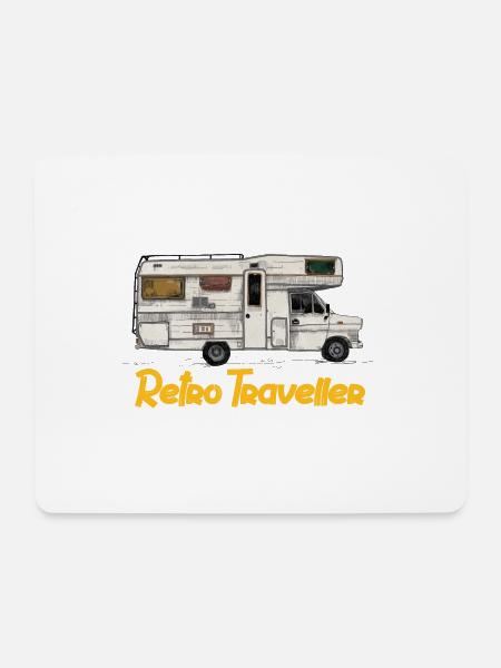 Retro Reisender - Mousepad (Querformat) - Weiß