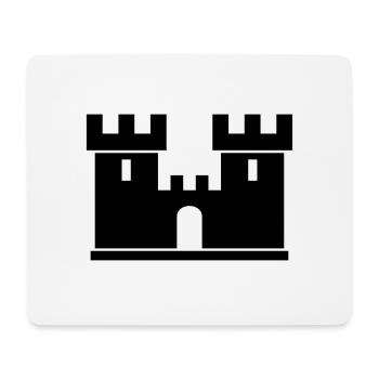 Castle Silhouette Drawing Gift Idea Middle Ages - Mouse Pad (horizontal) - white - Front