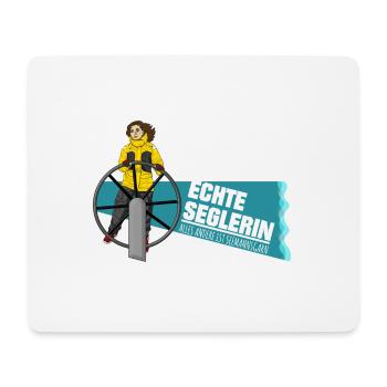 Echte Seglerin - Brünett - Skipper - Segelschiff - Mousepad (Querformat) - Weiß - Vorne
