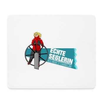 Echte Seglerin - Blond - Skipper - Segelschiff - Mousepad (Querformat) - Weiß - Vorne