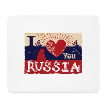 Je t'aime la Russie - Tapis de souris (format paysage) - blanc - Devant