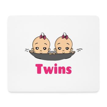 Twins Zwillinge Babys Mädchen Schwangerschaft - Mousepad (Querformat) - Weiß - Vorne