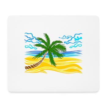 palmier sur la plage - Tapis de souris (format paysage) - blanc - Devant