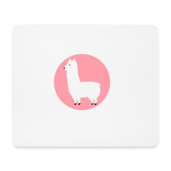 lama - Tapis de souris (format paysage) - blanc - Devant