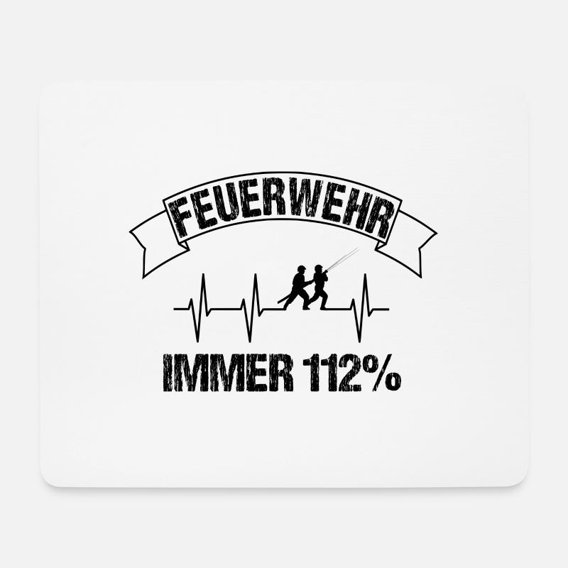 Feuerwehr - Mousepad (Querformat) - Weiß