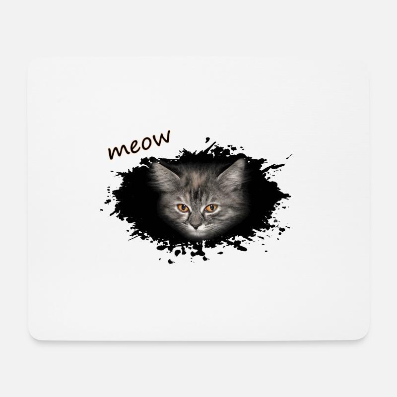 meow - Mousepad (Querformat) - Weiß