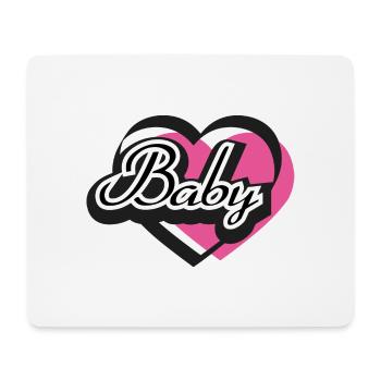 Baby Herz Rosa - Mousepad (Querformat) - Weiß - Vorne