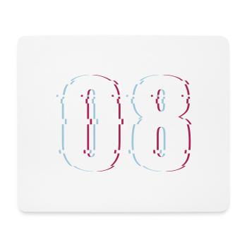 Acht 8 Zahl 08 Effekt Verzerrt Nummer - Mousepad (Querformat) - Weiß - Vorne