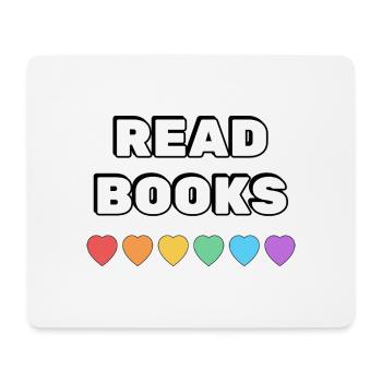 Lire des livres Rainbow Hearts - Tapis de souris (format paysage) - blanc - Devant