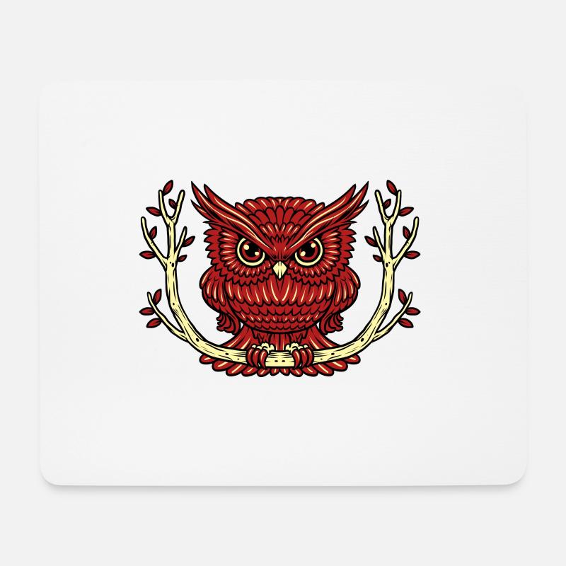 Die HuHuuu-hEule - Mousepad (Querformat) - Weiß