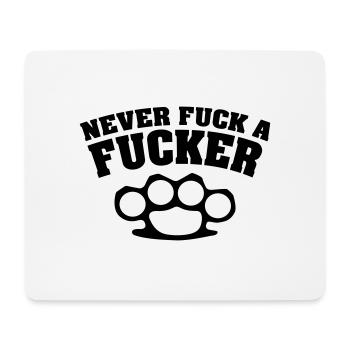 jamais baiser une Schlagring fucker - Tapis de souris (format paysage) - blanc - Devant