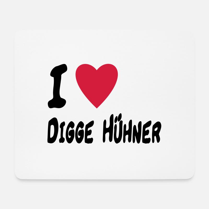 i love digge huehner - Mousepad (Querformat) - Weiß