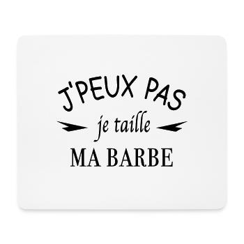 J'peux pas je me taille la barbe - Tapis de souris (format paysage) - blanc - Devant