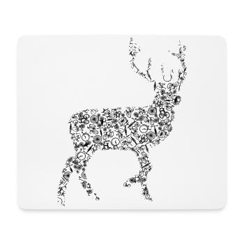Cerf majestueux de bicyclettes - Tapis de souris (format paysage) - blanc - Devant