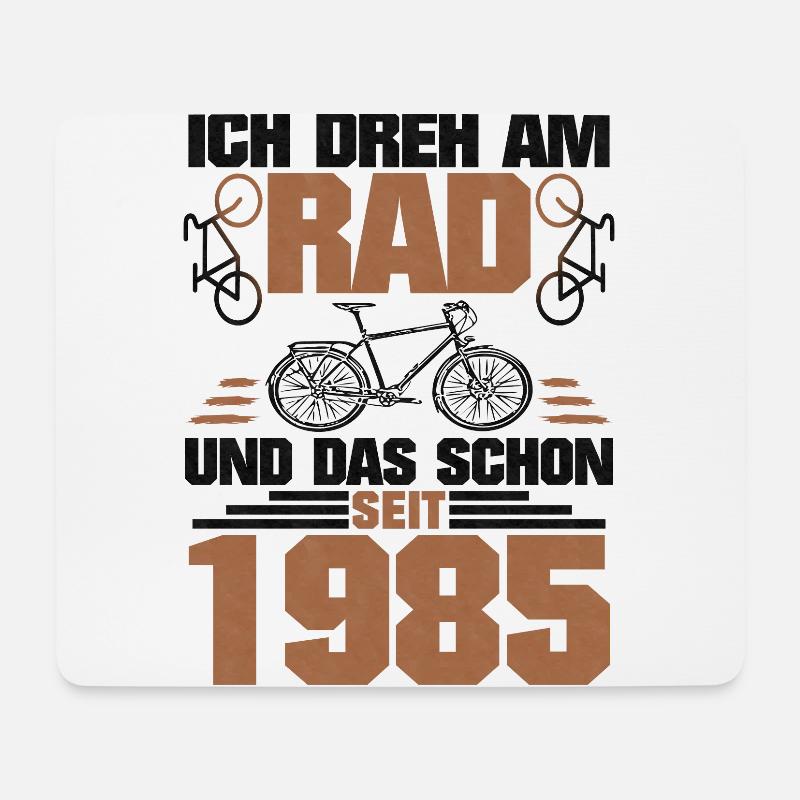 Radfahrer Geburtstag 1985 Drehe Am Rad Spruch - Mousepad (Querformat) - Weiß