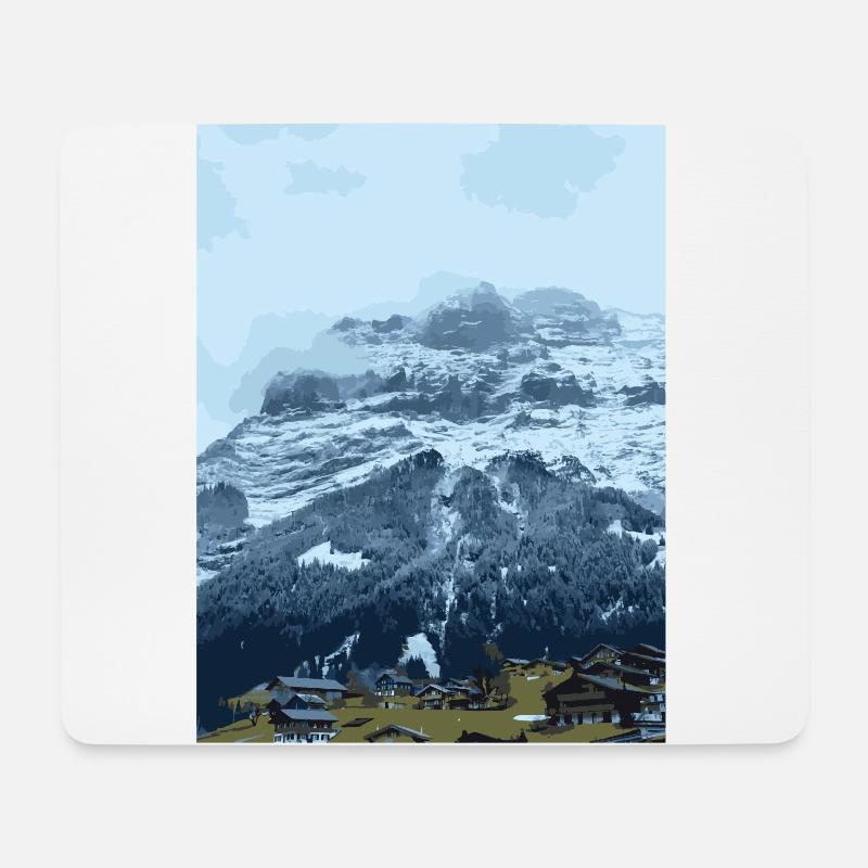 Swiss Mountains - Eiger North Face - Mouse Pad (horizontal) - white