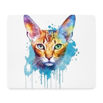 Eine farbenfrohe Siamkatze - Mousepad (Querformat) - Weiß - Vorne
