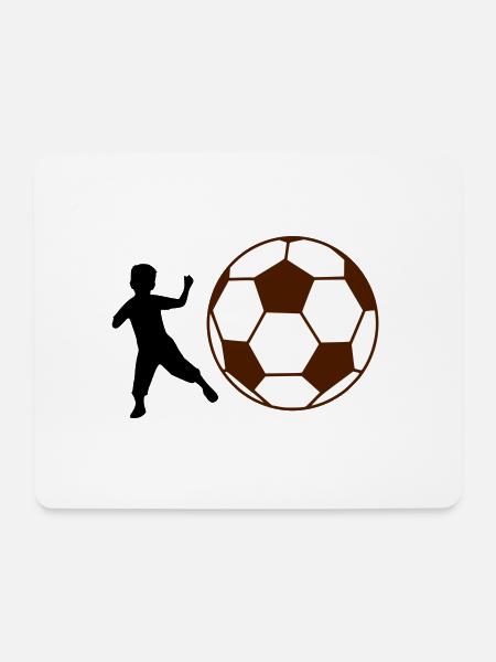 Kind Fußball - Mousepad (Querformat) - Weiß