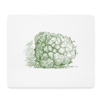 blumenkohl cauliflower halloween gemuese vegetable - Mousepad (Querformat) - Weiß - Vorne