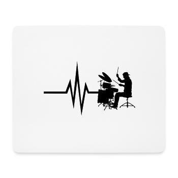 Mon cœur bat pour les percussions - Drum Instrument - Tapis de souris (format paysage) - blanc - Devant