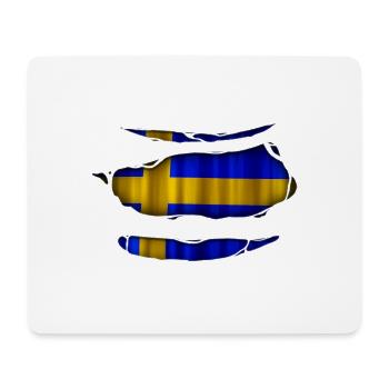 Schweden Flagge Aufgerissen 017 - Mousepad (Querformat) - Weiß - Vorne