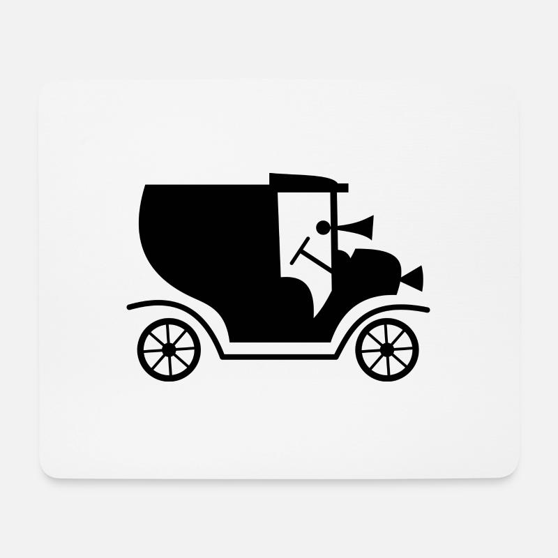 Auto Retro Automobil Oldtimer - Mousepad (Querformat) - Weiß