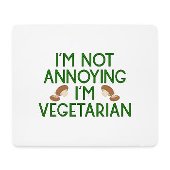 vegetarian vegan veggie pilze mushrooms4 - Mousepad (Querformat) - Weiß - Vorne