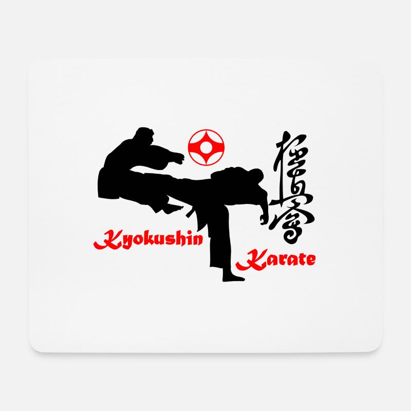 Kyokushin Karate KO Kick mit Kanku Zeichen - Mousepad (Querformat) - Weiß