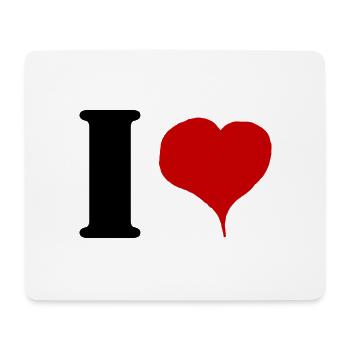 i love - Tapis de souris (format paysage) - blanc - Devant