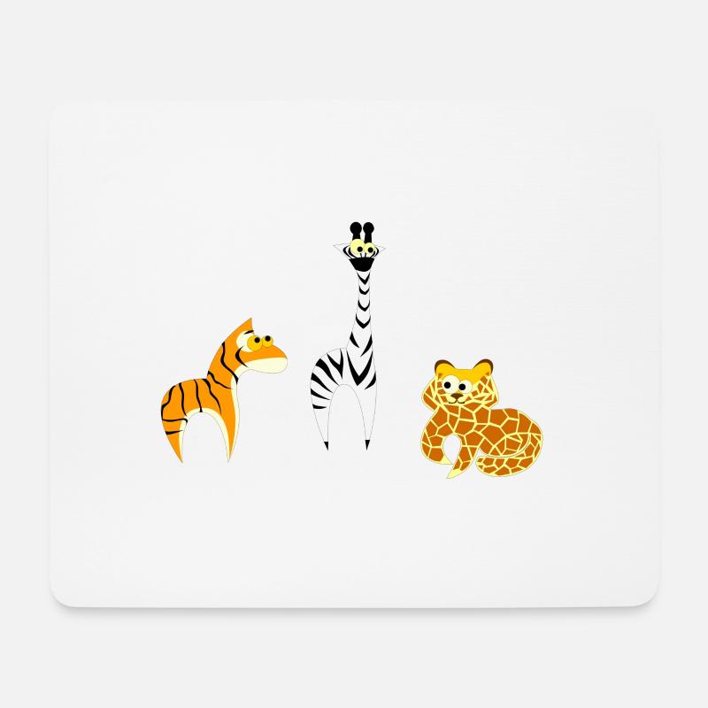 Zootiere - Mousepad (Querformat) - Weiß