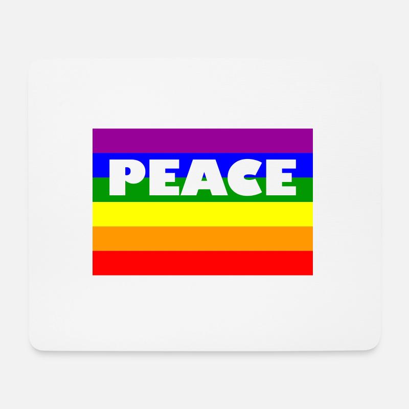 peace flagge no war peacezeichen frieden love - Mousepad (Querformat) - Weiß