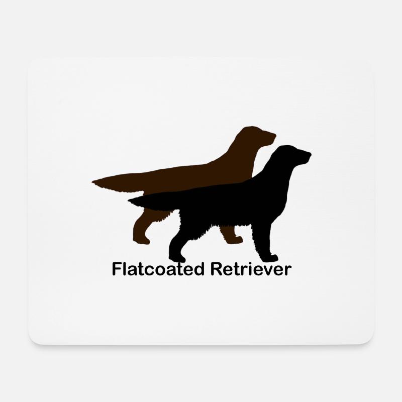 Flatcoated Retriever schwarz und leber - Mousepad (Querformat) - Weiß