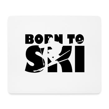 Born to Ski - Mousepad (Querformat) - Weiß - Vorne