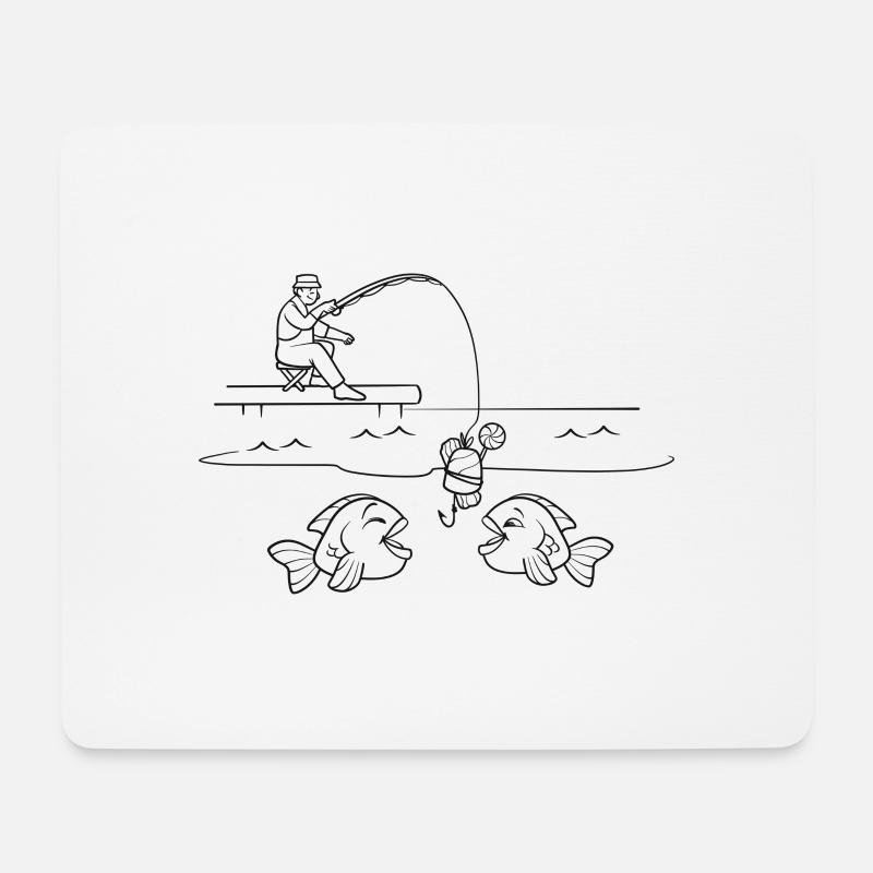 Fish laugh at anglers - Mouse Pad (horizontal) - white