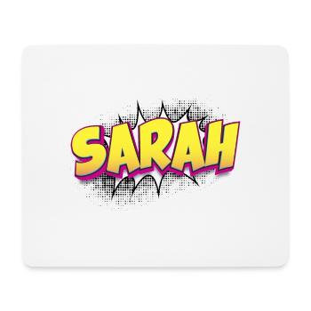 Sarah nom personnalisé bande dessinée Style Pop Art, Sarah - Tapis de souris (format paysage) - blanc - Devant