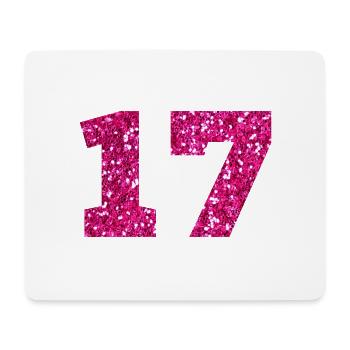 Nummer 17 Pink Glitter - 17. Geburtstag - Mousepad (Querformat) - Weiß - Vorne